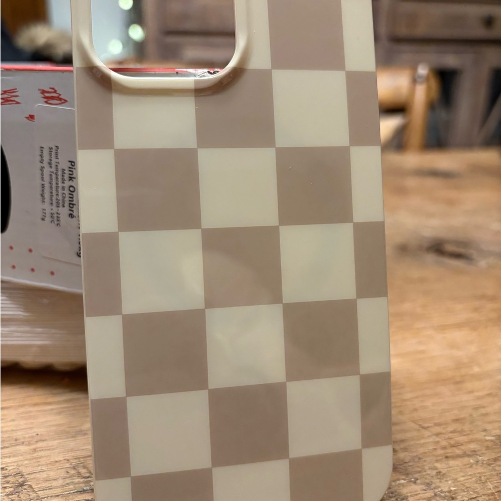 Casey Checkered Beige Phone 13 Pro Max Case